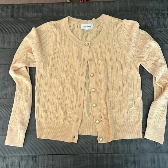 Heartloom Vale Cardi‎ Yellow Button Down Cardigan Sweater - Medium - Picture 3 of 14